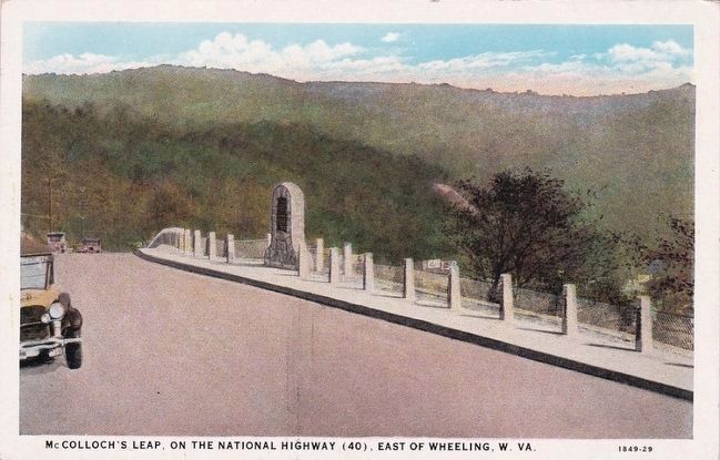 <i>McCollochs Leap, on the National Highway (40), East of Wheeling, W. Va.</i> image. Click for full size.