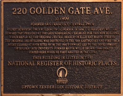 220 Golden Gate Ave. Marker image. Click for full size.