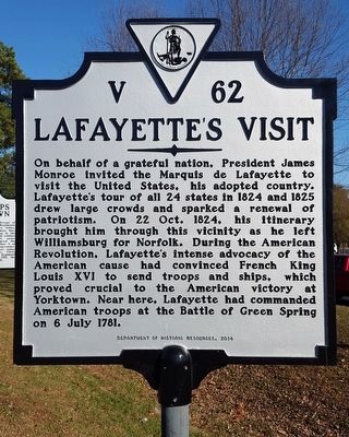 Lafayette's Visit Marker image. Click for full size.