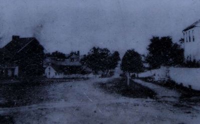 The Wagon Hotel on Cemetery Hill Marker<br>Looking northward on Baltimore Street (ca. 1865) image. Click for full size.