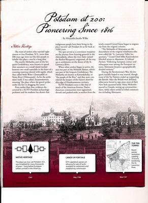 Potsdam at 200 - page 1 image. Click for full size.