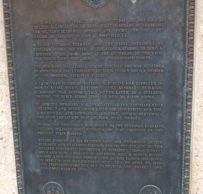 Louisiana State University and Agricultural and Mechanical College Marker image. Click for full size.