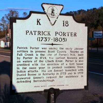 Patrick Porter Marker. Click for full size. Patrick Porter Marker image. Click for full size.