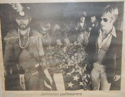 Robert Redford, a pallbearer at the reburial of John Johnston. Click for full size. Robert Redford, a pallbearer at the reburial of John Johnston image. Click for full size.