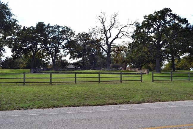 View of Lyndon B. Johnson Statue from Ranch Road 1 image. Click for full size.