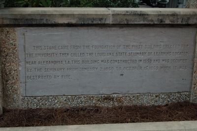 Louisiana State Seminary of Learning Foundation Stone Marker image. Click for full size.
