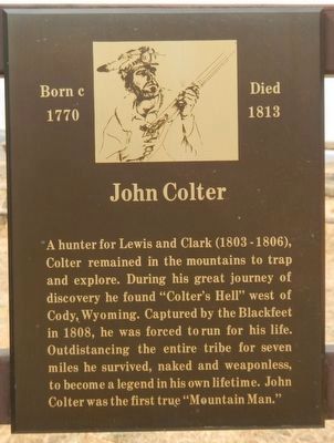 John Colter plaque image. Click for full size.