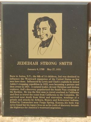 Jedediah Strong Smith plaque image. Click for full size.