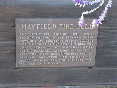 Mayfield Fire Bell Marker. Click for full size. Mayfield Fire Bell Marker image. Click for full size.