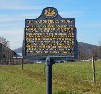 The Aaronsburg Story Marker image. Click for full size.
