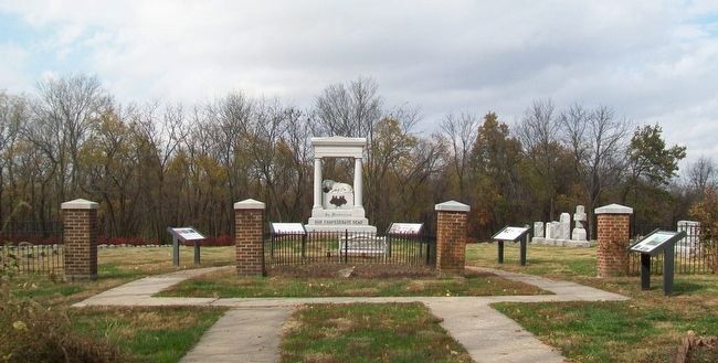 Markers at Confederate Memorial State Historic Site Cemetery Entrance. Click for full size. Markers at Confederate Memorial State Historic Site Cemetery Entrance image. Click for full size.