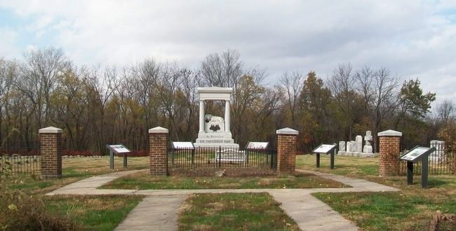 Markers at Confederate Memorial State Historic Site Cemetery Entrance. Click for full size. Markers at Confederate Memorial State Historic Site Cemetery Entrance image. Click for full size.