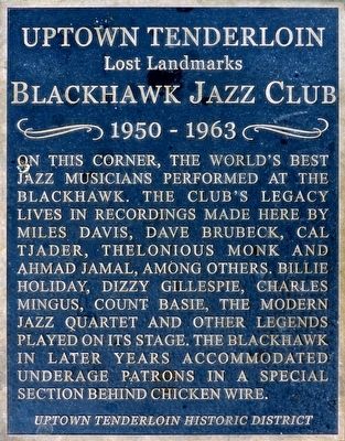 Blackhawk Jazz Club Marker image. Click for full size.