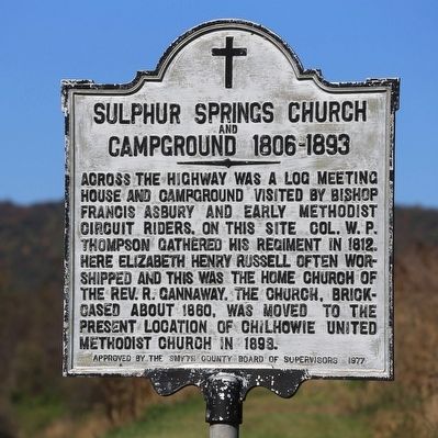 Sulphur Springs Church and Campground Marker image. Click for full size.