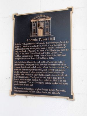 Loomis Town Hall Marker image. Click for full size.