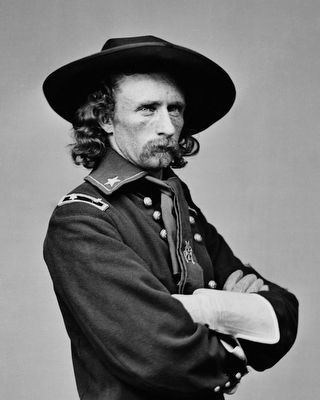 Brig. General George A. Custer (1839-1876)<br>Commander 2nd Brigade, 3rd Division image. Click for full size.