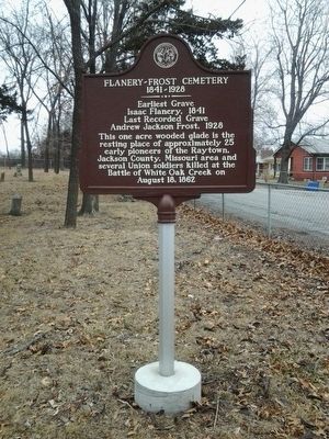 Flanery-Frost Cemetery Marker. Click for full size. Flanery-Frost Cemetery Marker image. Click for full size.