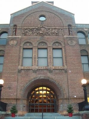 Corning Free Academy Entrance and Marker. Click for full size. Corning Free Academy Entrance and Marker image. Click for full size.