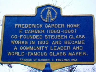 Frederick Carder Home Marker image. Click for full size.