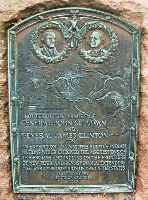 Routes of the Armies of General John Sullivan and General James Clinton Marker. Click for full size. Routes of the Armies of General John Sullivan and General James Clinton Marker image. Click for full size.