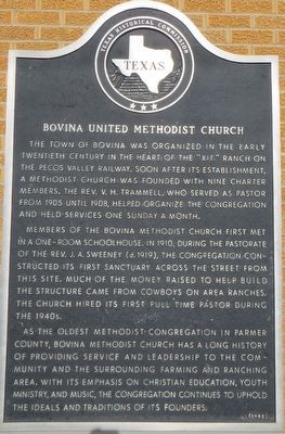 Bovina United Methodist Church Marker image. Click for full size.
