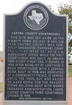 Castro County Courthouses Marker image. Click for full size.