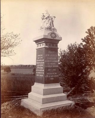 First New Jersey Cavalry Monument<br>Historical Photograph. Click for full size. First New Jersey Cavalry Monument<br>Historical Photograph image. Click for full size.