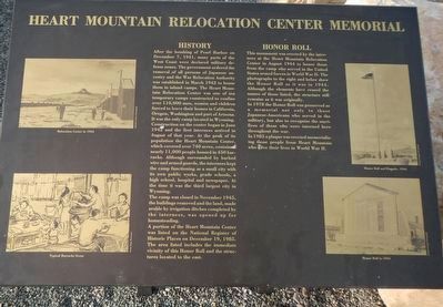 Heart Mountain Relocation Center Memorial Marker. Click for full size. Heart Mountain Relocation Center Memorial Marker image. Click for full size.