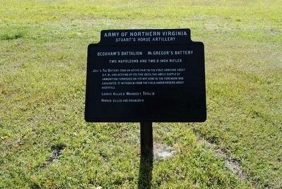 McGregor's Battery - Beckham's Battalion Marker. Click for full size. McGregor's Battery - Beckham's Battalion Marker image. Click for full size.