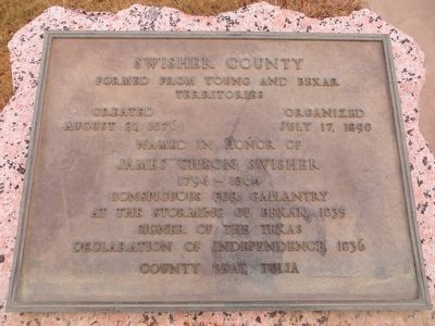 Swisher County Marker. Click for full size. Swisher County Marker image. Click for full size.