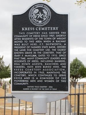 Kress Cemetery Marker image. Click for full size.