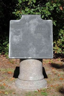 Horse Artillery Marker. Click for full size. Horse Artillery Marker image. Click for full size.