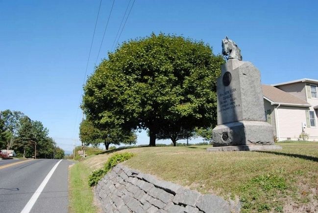 10th New York Cavalry Monument<br>Looking West Along Hanover Road. Click for full size. 10th New York Cavalry Monument<br>Looking West Along Hanover Road image. Click for full size.