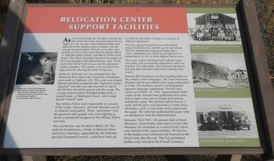 Relocation Center Support Facilities Marker image. Click for full size.