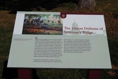 The Union Defense of Seminary Ridge Marker image. Click for full size.