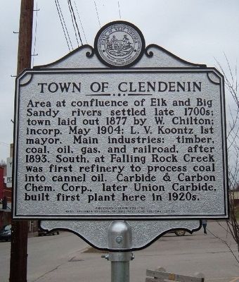 Town of Clendenin side of marker. Click for full size. Town of Clendenin side of marker image. Click for full size.