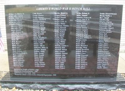 Veterans Memorial WWII Marker. Click for full size. Veterans Memorial WWII Marker image. Click for full size.