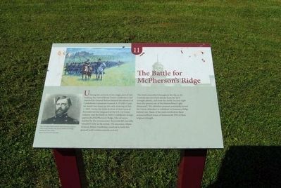 The Battle for McPherson's Ridge Marker. Click for full size. The Battle for McPherson's Ridge Marker image. Click for full size.