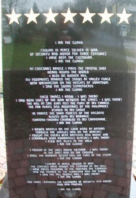 <i>I Am The Guard</i> on SSG Ryan S. Ostrom Monument image. Click for full size.