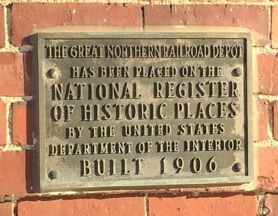 The Great Northern Railroad Depot Marker image. Click for full size.