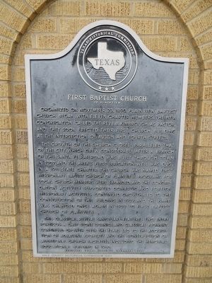 First Baptist Church of Plainview Marker. Click for full size. First Baptist Church of Plainview Marker image. Click for full size.