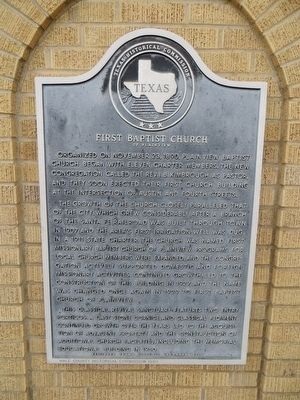 First Baptist Church of Plainview Marker image. Click for full size.