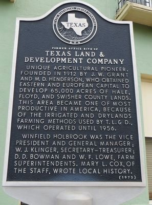 Texas Land & Development Company Marker image. Click for full size.