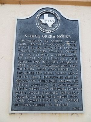 Schick Opera House Marker image. Click for full size.