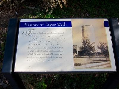 History of Tower Well Marker image. Click for full size.