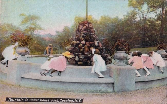 <i>Fountain in Court House Park, Corning, N.Y.</i>. Click for full size. <i>Fountain in Court House Park, Corning, N.Y.</i> image. Click for full size.