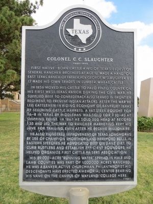 Colonel C. C. Slaughter Marker. Click for full size. Colonel C. C. Slaughter Marker image. Click for full size.