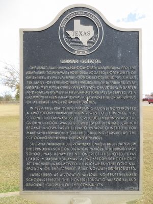 Lamar School Marker. Click for full size. Lamar School Marker image. Click for full size.