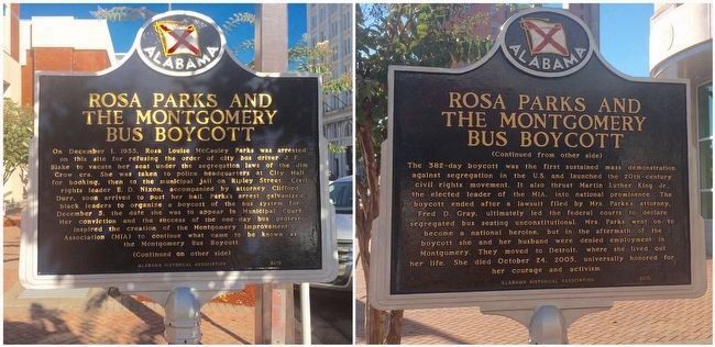 Rosa Parks and the Montgomery Bus Boycott new marker. image. Click for full size.