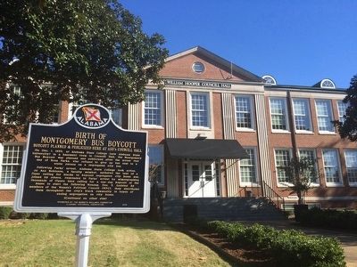 Marker in front of William Hooper Councill Hall image. Click for full size.